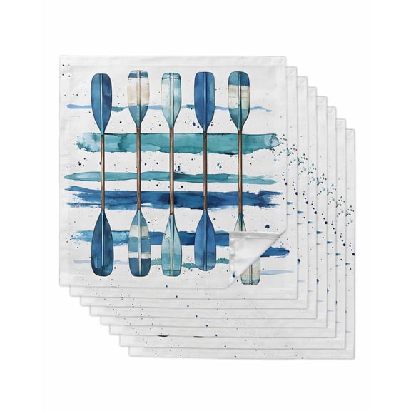 Hokiten Kitchen Dinner Napkins Set of 8 Lake Paddles Cloth Napkins Reusable Washable Table Napkins for Weddings Cocktail Parties Holiday Table Decor 20x20 Inch