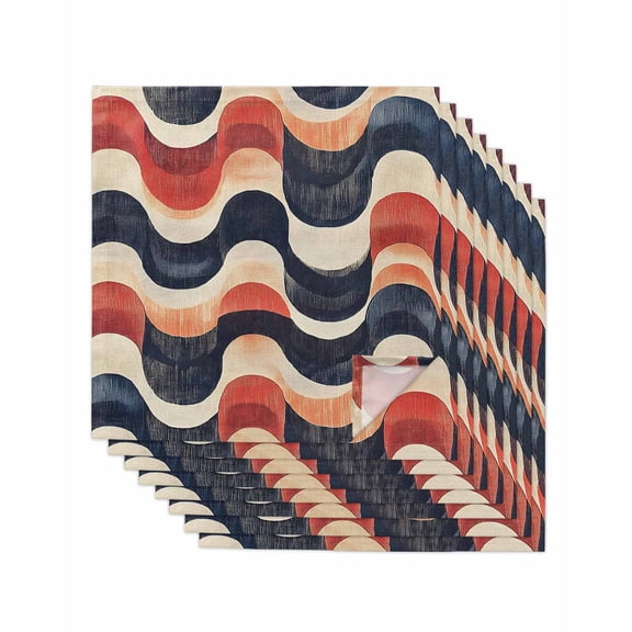 Hokiten Kitchen Dinner Napkins Set of 8 Navy Blue Red Cloth Napkins Reusable Washable Table Napkins for Weddings Cocktail Parties Holiday Table Decor 20x20 Inch
