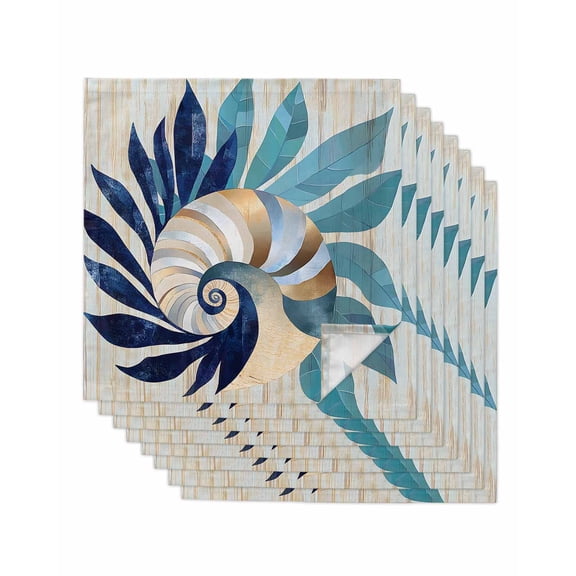 Hokiten Kitchen Dinner Napkins Set of 8 Navy Blue Teal Coastal Cloth Napkins Reusable Washable Table Napkins for Weddings Cocktail Parties Holiday Table Decor 20x20 Inch