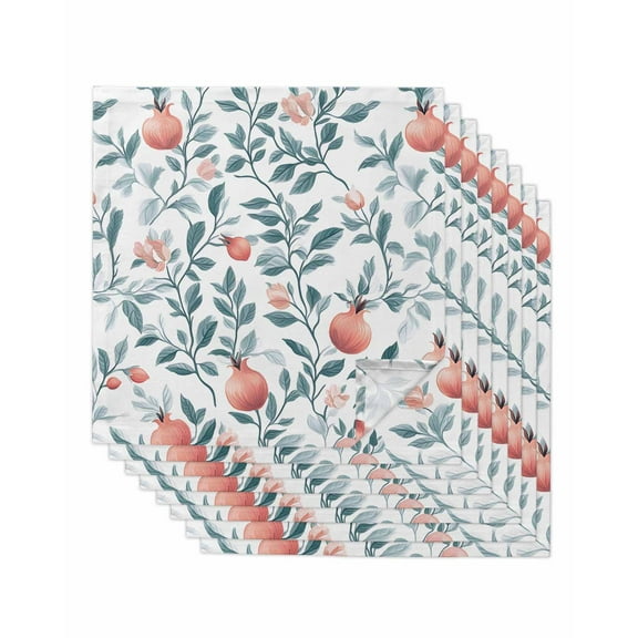 Hokiten Kitchen Dinner Napkins Set of 8 Teal Green Botanical Cloth Napkins Reusable Washable Table Napkins for Weddings Cocktail Parties Holiday Table Decor 20x20 Inch