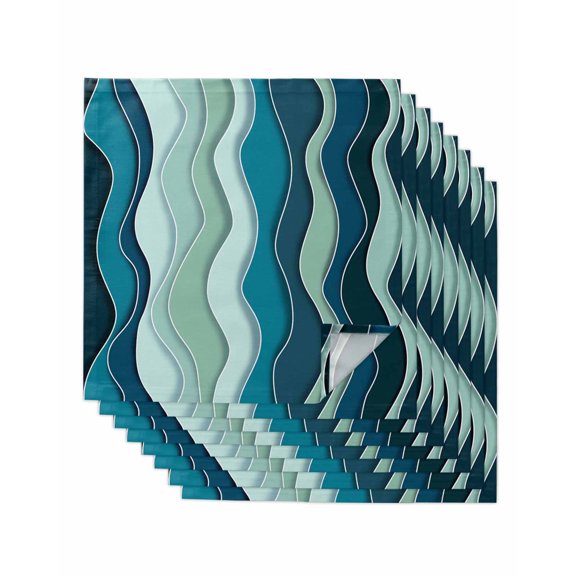 Hokiten Kitchen Dinner Napkins Set of 8 Teal Ombre Cloth Napkins Reusable Washable Table Napkins for Weddings Cocktail Parties Holiday Table Decor 20x20 Inch