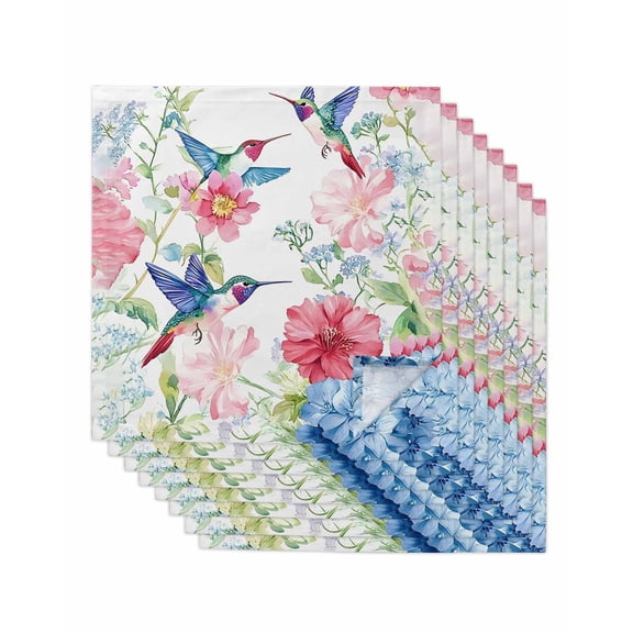 Hokiten Kitchen Dinner Napkins Set of 8 Watercolor Hummingbird Cloth Napkins Reusable Washable Table Napkins for Weddings Cocktail Parties Holiday Table Decor 20x20 Inch