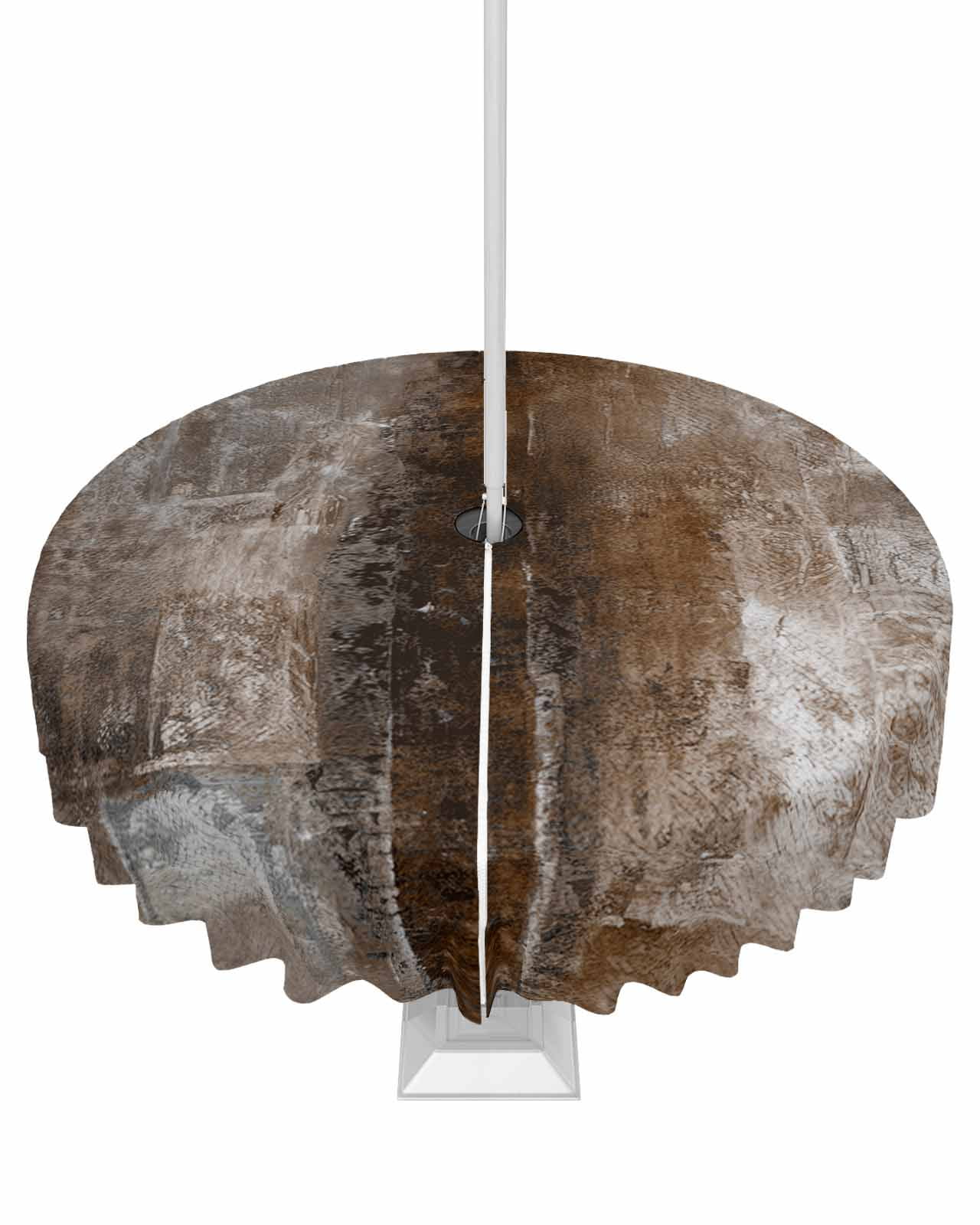 Hokiten Outdoor Tablecloths With Umbrella Hole Zipper Brown Round