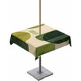 thumbnail image 1 of Hokiten Outdoor Tablecloths with Umbrella Hole & Zipper, Green Geometric 60x60 Inch Square Tablecloths, Abstract Middle Century Artwork Waterproof Table Cloth, Patio/Pool/Picnic Table Covers, 1 of 7