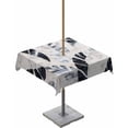 thumbnail image 1 of Hokiten Outdoor Tablecloths with Umbrella Hole & Zipper, Navy Blue Palm Leaf 60x60 Inch Square Tablecloths, Vintage Tropical Leaves Botanical Waterproof Table Cloth, Patio/Pool/Picnic Table Covers, 1 of 7