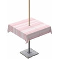 thumbnail image 1 of Hokiten Outdoor Tablecloths with Umbrella Hole & Zipper, Pink Stripe 54x54 Inch Square Tablecloths, Abstract Art Modern Vertical Striped Waterproof Table Cloth, Patio/Pool/Picnic Table Covers, 1 of 7