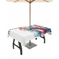 thumbnail image 1 of Hokiten Outdoor Tablecloths with Umbrella Hole & Zipper, Red Blue 4th of July 54x80 Inch Tablecloth Rectangle, Botanical Independence Day Welcome Waterproof Table Cloth, Patio/Pool Table Covers, 1 of 7