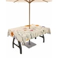 thumbnail image 1 of Hokiten Outdoor Tablecloths with Umbrella Hole & Zipper, Retro Spring Floral Rectangle Tablecloth 52x70 Inch, Botanical Flowers Summer Waterproof Table Cloth, Patio/Pool/Picnic Table Covers, 1 of 7