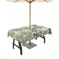 thumbnail image 1 of Hokiten Outdoor Tablecloths with Umbrella Hole & Zipper, Rustic Gnome Rectangle Tablecloth 52x70 Inch, Spring Flowers Butterfly Green Check Waterproof Table Cloth, Patio/Pool/Picnic Table Covers, 1 of 7