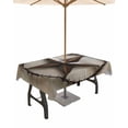 thumbnail image 1 of Hokiten Outdoor Tablecloths with Umbrella Hole & Zipper, Rustic Star Brown 54x80 Inch Tablecloth Rectangle, Retro Country Farmhouse Aesthetic Waterproof Table Cloth, Patio/Pool/Picnic Table Covers, 1 of 7