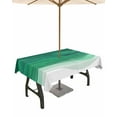thumbnail image 1 of Hokiten Outdoor Tablecloths with Umbrella Hole & Zipper, Sage Green Waves 60 x102 Inch Rectangle Tablecloths, Ombre Coastal Ocean Water Abstract Waterproof Table Cloth, Patio/Pool Table Covers, 1 of 7
