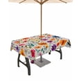 thumbnail image 1 of Hokiten Outdoor Tablecloths with Umbrella Hole & Zipper, Spring Flowers Rectangle Tablecloth 60x120 Inch, Beige Retro Floral Country Botanical Waterproof Table Cloth, Patio/Pool/Picnic Table Covers, 1 of 7