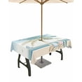 thumbnail image 1 of Hokiten Outdoor Tablecloths with Umbrella Hole & Zipper, Summer Beach Chair 54x80 Inch Tablecloth Rectangle, Coastal Palm Trees Canoeing Waterproof Table Cloth, Patio/Pool/Picnic Table Covers, 1 of 7