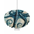 thumbnail image 1 of Hokiten Outdoor Tablecloths with Umbrella Hole & Zipper, Teal Blue Octopus Round Tablecloth 54 Inch, Summer Coastal Beach Wave Waterproof Table Cloth, Patio/Pool/Picnic Table Covers, 1 of 7