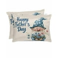 thumbnail image 1 of Hokiten Pillow Cases Queen Size Set of 2, Couch Pillow Covers, Happy Father's Day Satin Pillowcases with Zipper for Hair/Skin, Pillow Protector Cover, Blue Gnomes Floral Linen 20x30 Inches, 1 of 6