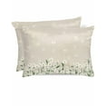 thumbnail image 1 of Hokiten Pillow Cases Queen Size Set of 2, Couch Pillow Covers, Spring Floral Daisy Satin Pillowcases with Zipper for Hair/Skin, Pillow Protector Cover, Flower Burlap Texture 20x30 Inches, 1 of 6