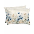 thumbnail image 1 of Hokiten Pillow Cases Queen Size Set of 2, Couch Pillow Covers, Spring Flowers Satin Pillowcases with Zipper for Hair/Skin, Pillow Protector Cover, Farmhouse Watercolor Botanical Floral 20x30 Inches, 1 of 6