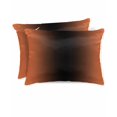 thumbnail image 1 of Hokiten Pillow Cases Standard Size Set of 2, Lumbar Pillow Covers, Orange Black Ombre Satin Pillowcases with Zipper for Hair/Skin, Pillow Protector Cover, Modern Gradient Abstract Art 20x26 Inches, 1 of 6