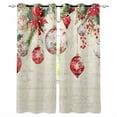 thumbnail image 1 of Hokiten Red Christmas Balls Blackout Curtains | Light Blocking Print Window Curtains, Xmas Poinsettia Snowflake Thermal Insulated Window Drapes for Living Room Kitchen Cafe (2 Panels, 55"W x 39"L), 1 of 7