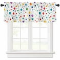 thumbnail image 1 of Hokiten Rod Pocket Curtain Valance, Colorful Polka Dot Farmhouse Window Valance for Living Room, Bedroom, Kitchen Rainbow Color Polka Dots Abstract Art 42"W x 18"L, 1 of 8