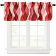 thumbnail image 1 of Hokiten Rod Pocket Curtain Valance, Red Striped Farmhouse Window Valance for Living Room, Bedroom, Kitchen Modern Gradient Geometric Ripple Stripes 60"W x 18"L, 1 of 8