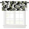 thumbnail image 1 of Hokiten Rod Pocket Curtain Valance, Sage Green Stripe Farmhouse Window Valance for Living Room, Bedroom, Kitchen Grey Moire Geometric Modern Abstract 54"W x 18"L, 1 of 8