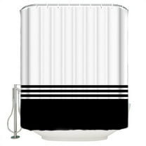 Hokiten Shower Curtain, Black White Striped Fabric Shower Curtains for Bathroom, Modern Abstract Art Aesthetics Bath Curtain Waterproof Bathtub Curtains with 12 Hooks, Small 36" x 72"
