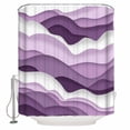 thumbnail image 1 of Hokiten Shower Curtain, Purple Ombre Fabric Shower Curtains for Bathroom, Modern Geometric Moire Abstract Art Bath Curtain Waterproof Bathtub Curtains with 12 Hooks, Extra Long 72" x 96", 1 of 7