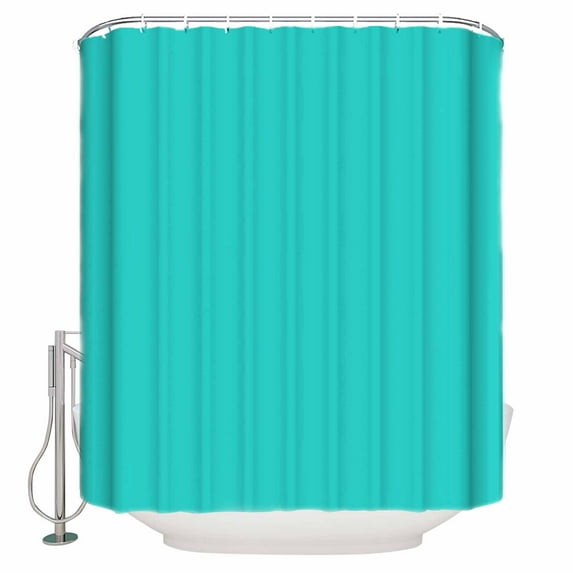 Hokiten Shower Curtain, Turquoise Fabric Shower Curtains for Bathroom, Modern Pure Turquoise Bath Curtain Waterproof Bathtub Curtains with 12 Hooks, 48" x 72"