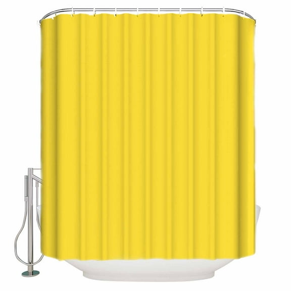 Hokiten Shower Curtain, Yellow Fabric Shower Curtains for Bathroom, Pure Yellow Bath Curtain Waterproof Bathtub Curtains with 12 Hooks, Small 36" x 72"