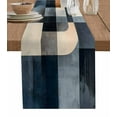 thumbnail image 1 of Hokiten Table Runners 108 Inches Long Dress Scarves, Abstract Oil Painting Farmhouse Coffee/Dining/Kitchen Table Runner for Living Room, Farmhouse Black Blue Geometric 13x108 Inch, 1 of 7