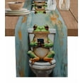 thumbnail image 1 of Hokiten Table Runners 108 Inches Long Dress Scarves, Bathroom Frog Farmhouse Coffee/Dining/Kitchen Table Runner for Living Room, Toilet Animals Vintage 13x108 Inch, 1 of 7