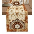 thumbnail image 1 of Hokiten Table Runners 108 Inches Long Dress Scarves, Boho Leaf Farmhouse Coffee/Dining/Kitchen Table Runner for Living Room, Orange Rustic Tribal Patterns Ethnic Bohemian 13x108 Inch, 1 of 7