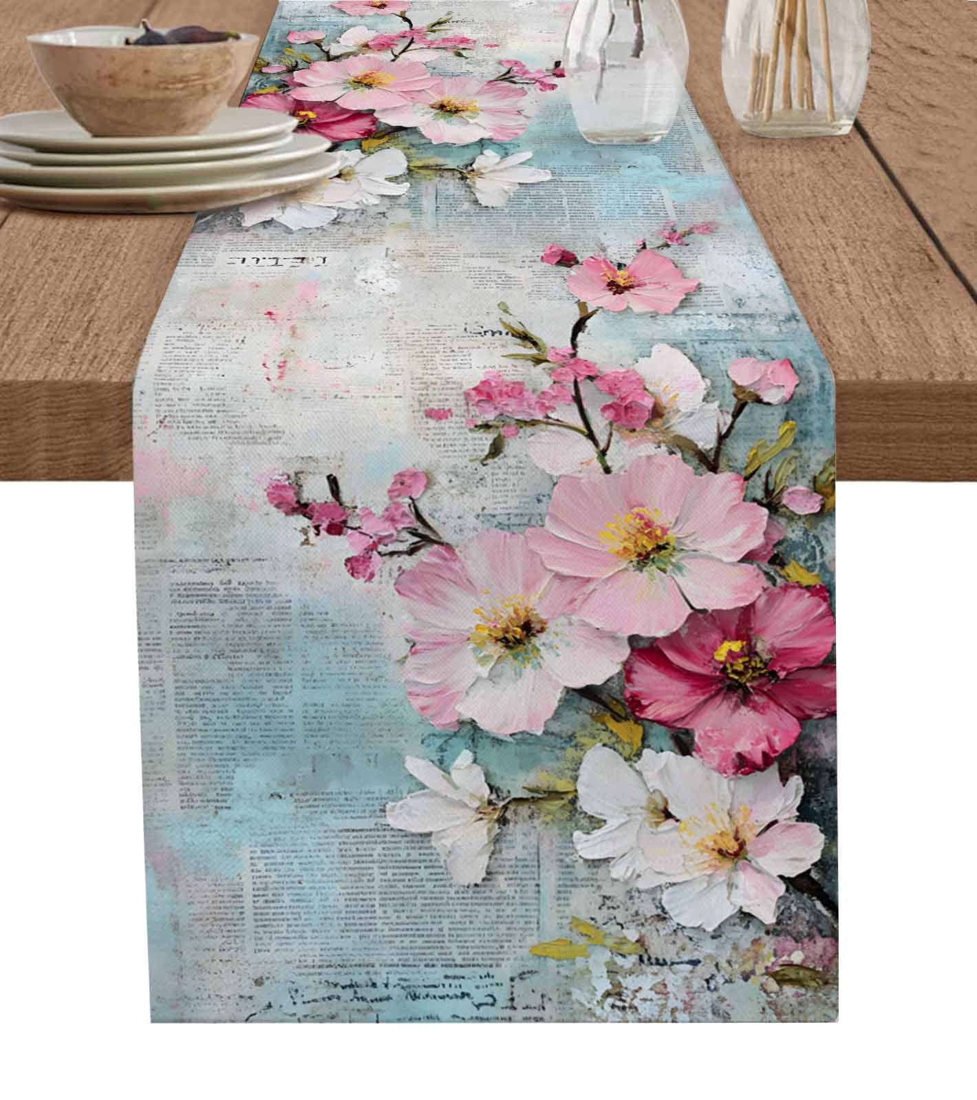 Spring Table Runner 108 Hokiten Table Runners 108 Inches Long Dress Scarves, Spring Floral ...