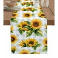 thumbnail image 1 of Hokiten Table Runners 108 Inches Long Dress Scarves, Sunflower Gray Check Farmhouse Coffee/Dining/Kitchen Table Runner for Living Room, Spring Summer Flowers Botanical 13x108 Inch, 1 of 7