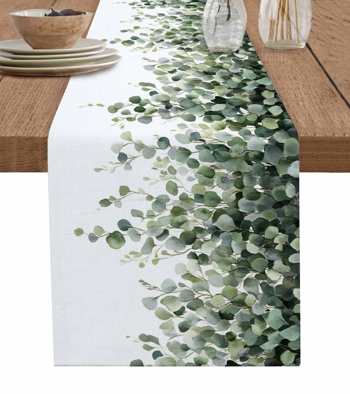 Hokiten Table Runners 120 Inches Long Dress Scarves, Botanical Leaves ...