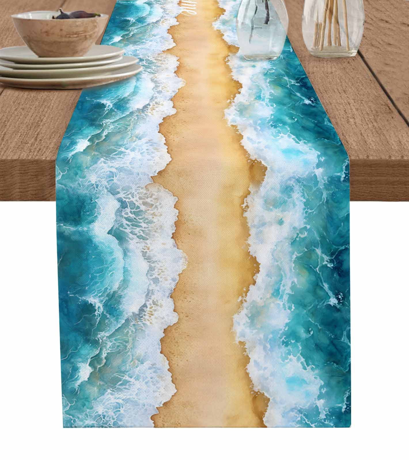 Hokiten Table Runners 120 Inches Long Dress Scarves, Coastal Beach ...