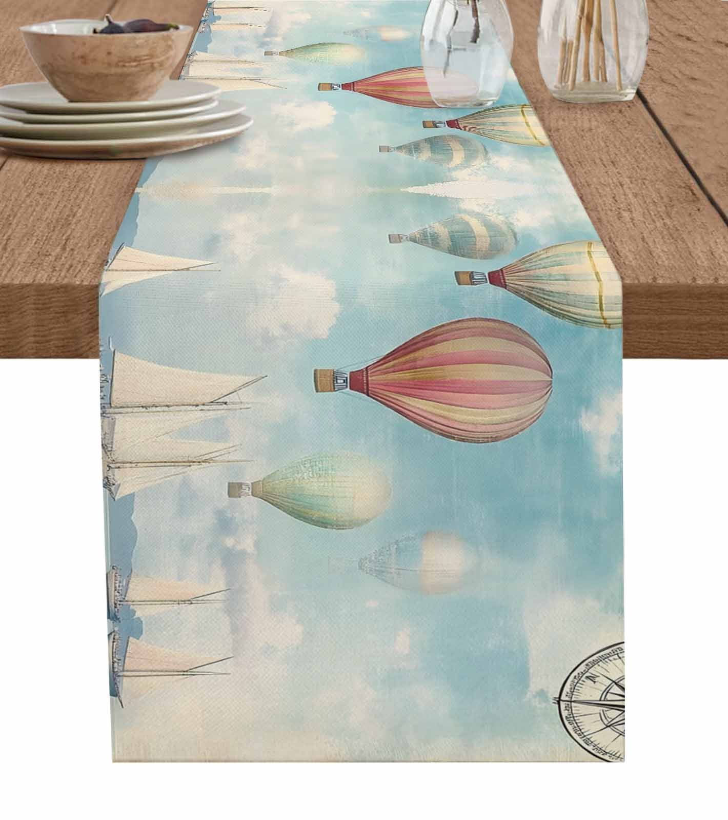 Hokiten Table Runners 120 Inches Long Dress Scarves, Ocean Nautical ...