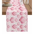 thumbnail image 1 of Hokiten Table Runners 120 Inches Long Dress Scarves, Pink Coastal Farmhouse Coffee/Dining/Kitchen Table Runner for Living Room, Shell Summer Beach Nautical Seaside 13x120 Inch, 1 of 7