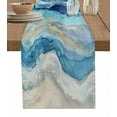 thumbnail image 1 of Hokiten Table Runners 36 Inches Long Dress Scarves, Blue Coastal Farmhouse Kitchen/Dining Table Runner, Short Coffee Tablerunners, Summer Beach Nautical Abstract Art 13x36 Inch, 1 of 7