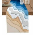 thumbnail image 1 of Hokiten Table Runners 36 Inches Long Dress Scarves, Blue Ocean Waves Farmhouse Kitchen/Dining Table Runner, Short Coffee Tablerunners, Coastal Ombre Beach Abstract Aesthetic 13x36 Inch, 1 of 7