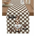 thumbnail image 1 of Hokiten Table Runners 36 Inches Long Dress Scarves, Brown Gnome Farmhouse Kitchen/Dining Table Runner, Short Coffee Tablerunners, Coffee Beans Vintage Plaid Abstract 13x36 Inch, 1 of 7