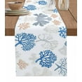 thumbnail image 1 of Hokiten Table Runners 36 Inches Long Dress Scarves, Coastal Blue Coral Farmhouse Kitchen/Dining Table Runner, Short Coffee Tablerunners, Summer Watercolor Ocean Sea 13x36 Inch, 1 of 7