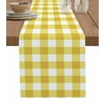 thumbnail image 1 of Hokiten Table Runners 36 Inches Long Dress Scarves, Yellow Gradient Farmhouse Kitchen/Dining Table Runner, Short Coffee Tablerunners, Farm Plaid Buffalo Checkered Gingham 13x36 Inch, 1 of 7
