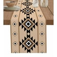 thumbnail image 1 of Hokiten Table Runners 48 Inches Long Dress Scarves, Brown Black Boho Farmhouse Kitchen/Dining Table Runner, Short Coffee Tablerunners, Country Aztec Southwest Geometric 13x48 Inch, 1 of 7