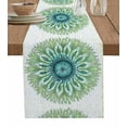 thumbnail image 1 of Hokiten Table Runners 48 Inches Long Dress Scarves, Green Botanical Circle Farmhouse Kitchen/Dining Table Runner, Short Coffee Tablerunners, Abstract Art Vintage 13x48 Inch, 1 of 7