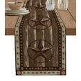 thumbnail image 1 of Hokiten Table Runners 48 Inches Long Dress Scarves, Texas Star Brown Farmhouse Kitchen/Dining Table Runner, Short Coffee Tablerunners, Farmhouse Vintage Wood Grain 13x48 Inch, 1 of 7