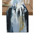 thumbnail image 1 of Hokiten Table Runners 60 Inches Long Dress Scarves, Abstract Blue Black Farmhouse Kitchen/Dining Table Runner, Small Coffee Tablerunners, Vintage Simple Oil Painting Art 13x60 Inch, 1 of 7