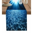 thumbnail image 1 of Hokiten Table Runners 70 Inches Long Dress Scarves, Blue Ocean Farmhouse Coffee/Dining/Kitchen Table Decor, Holiday Table Runner, Beach Summer Coastal Underwater Scene Waves 13x70 Inch, 1 of 7