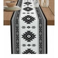 thumbnail image 1 of Hokiten Table Runners 70 Inches Long Dress Scarves, Gray Boho Farmhouse Coffee/Dining/Kitchen Table Decor, Holiday Table Runner, Southwest Aztec Country Geometric Aesthetic 13x70 Inch, 1 of 7